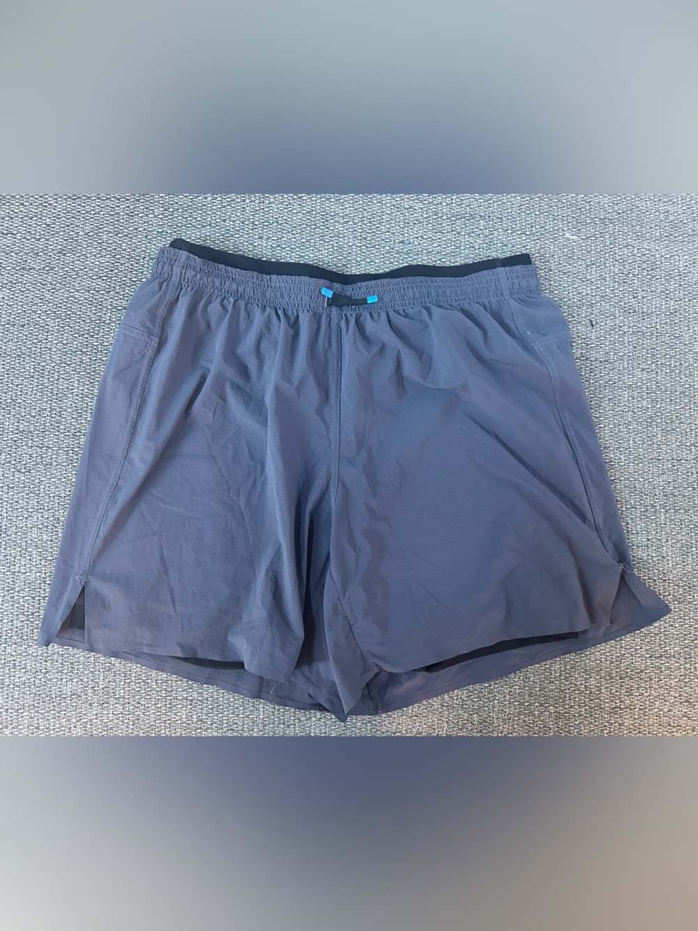 Janji Men's Athletic Shorts - Slate Blue with Black Waistband